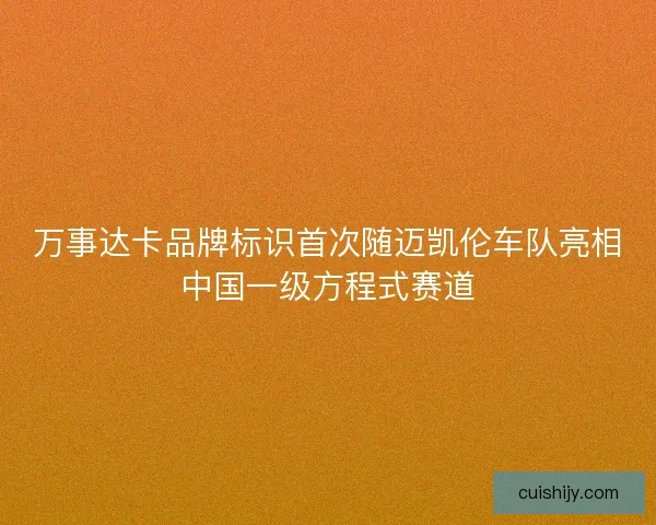 万事达卡品牌标识首次随迈凯伦车队亮相中国一级方程式赛道
